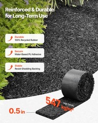 VEVOR Rubber Mulch Roll 6 Pack 120 x 4.5in Landscaping Garden Mulch Pathway Mat