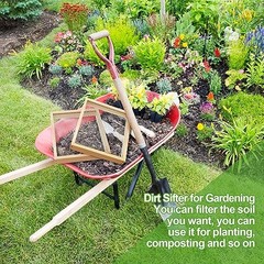 2 Pcs Soil Sifter Dirt Sifter for Gardening Light Wooden Rock Sifter 12.6 x