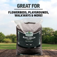 Expert Gardener Black Mulch Shavings 2 cu ft Bag Outdoor Flower Bed Playground