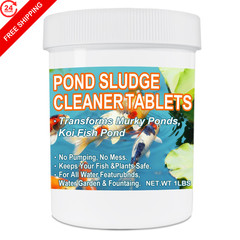 Muck Reducer – 1LB Natural Sludge Solution Tablets 1 Pound, White