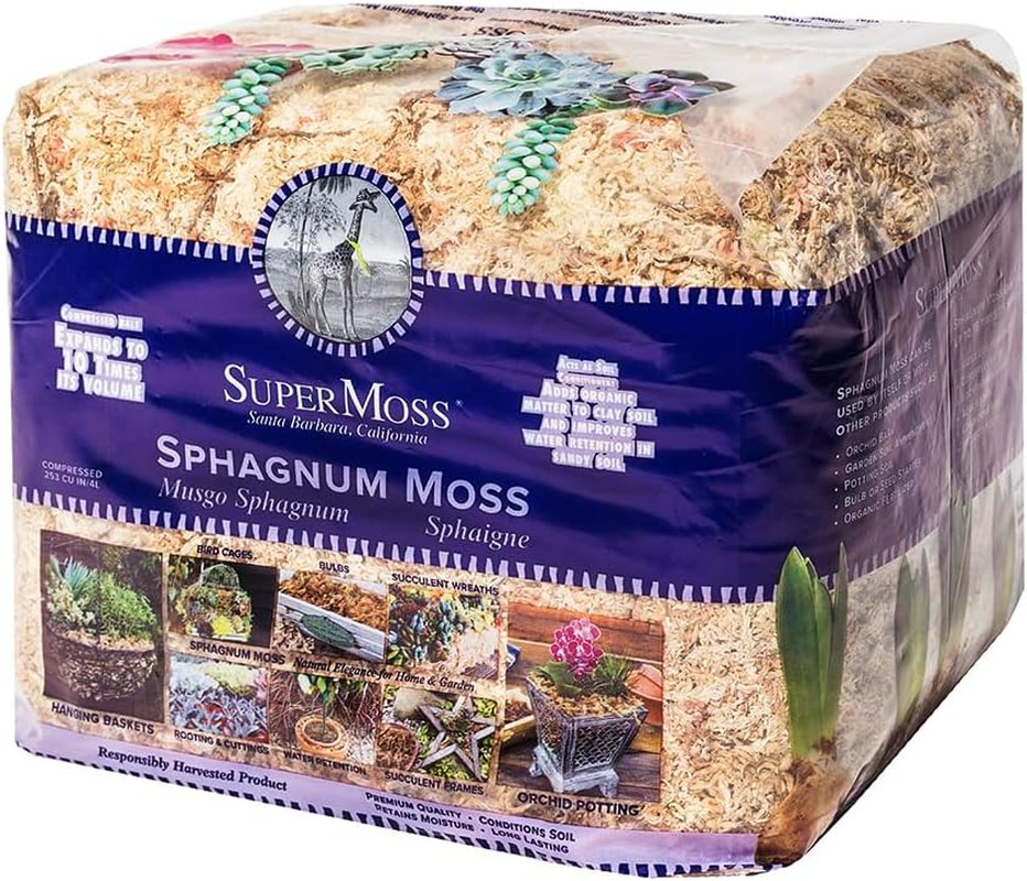 (22325) Orchid Sphagnum Moss Dried, Natural, 1 Pound Mini Bale