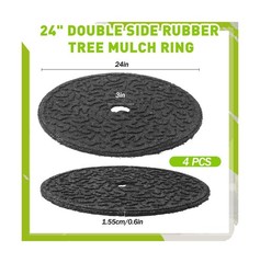 Peryiter 6 Pcs Rubber Mulch Tree Ring, Heavy Duty Rubber Mulch Mat, Tree Prot…