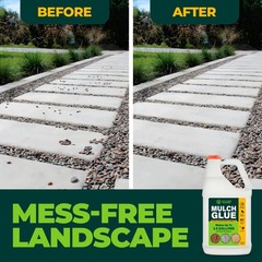 ECO LIVING SOLUTIONS Mulch Glue for Landscaping – Rock & 1 gallon, White