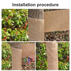 4 Rolls Burlap Tree Protector Wraps, 4.7″ x16.4′ Winter-Proof Tree Trunk