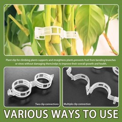 Pynqdfu 400Pcs Plant Support Clips,Plastic Tomato Support Clip,Garden Vine Cl…