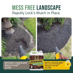 Lockscape Ultra Mulch Glue for Landscaping, 1 Gallon | Lasts Up to 2 Years, N…