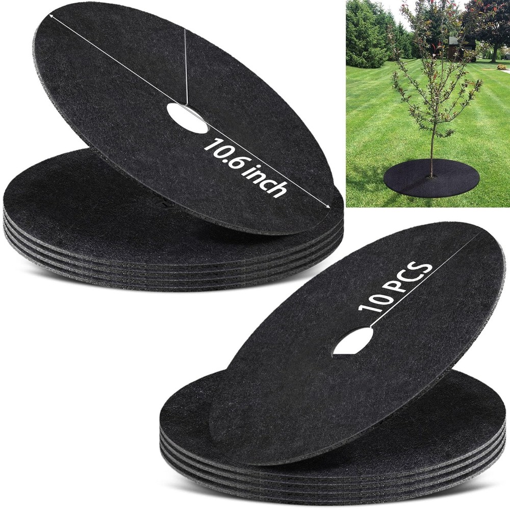 10 Pack Non-Woven Tree Mulch Ring,10.6 Inch Tree Rings for Weed Control, Root…