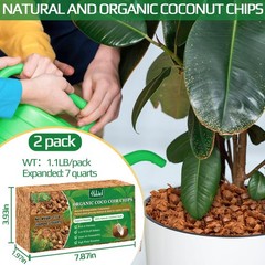 Halatool 2 Pcs Coco Husk Chips for Plants – 2.2 LB 100% Organic Coconut 2pcs