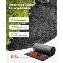Rubber Mulch Roll for Landscaping 8ft x 22inch Rubber Mulch Mat Pathway 2 Rolls