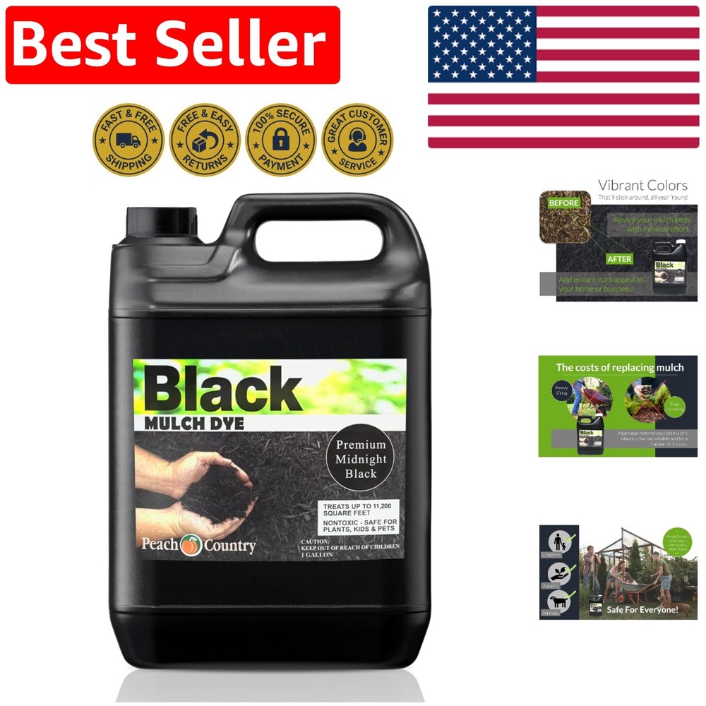 Black Mulch Dye Spray – 11,200 Sq. Ft. Coverage – Non-Toxic Solution