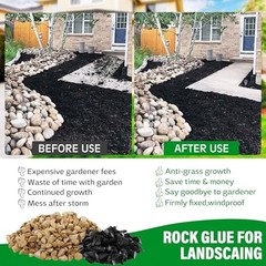 Rock Glue for Landscaping – Strong Mulch Glue for Pea Gravel Landscape, 128oz