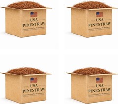 Long Needle Pine Straw Mulch 240 Sqft Coverage 1 Set Premium USA Harvested