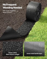 VEVOR Rubber Mulch Roll 4 Pack 120 x 4.5in for Landscaping Mulch Pathway Mat
