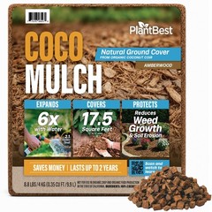 PlantBest Coco Mulch Compressed Block 9.1 lb – Expands to 64 Quarts and Up to…