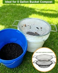 Dirt Soil Sifter for Gardening – 3Pcs Multi Mesh Size Set Silver
