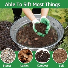 19” Extra Large Soil Sifter with Handles, Compost Sifter for With Handle