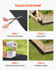 Rubber Mulch Edging Roll, 2 Pack 120×4.5in, 0.5in Thick Garden Border