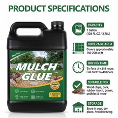 OcePor 2 Gallon Mulch Glue for Landscaping, Rock Glue for Landscaping, Mulch …