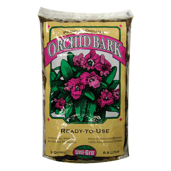 Uni-Gro Orchid Bark Brown Bark Mulch 8 qt for All Epiphytic Orchids 100% Organic