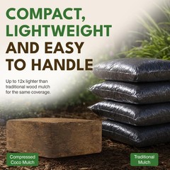 PlantBest Coco Mulch Compressed Block 9.1 lb – Expands to 64 Quarts and Up to…