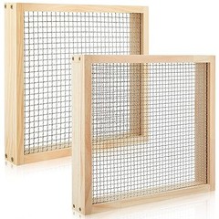 2 Pcs Soil Sifter Dirt Sifter for Gardening Light Wooden Rock Sifter 12.6 x
