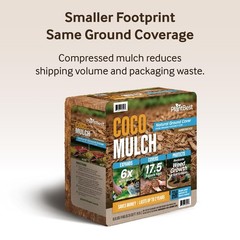 Coco Mulch Compressed Block Lightweight, Expands When Wet, TreeFree Garden
