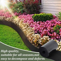 4Pcs Pack Felt Mulch Roll for Landscaping 120″ x 5.9″ Fabric 4Pcs, Black