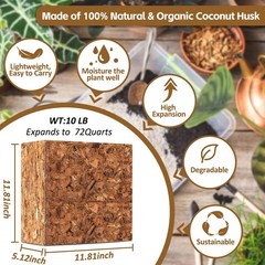 Riare 10LBS Coco Chips Substrate for Plants- 100% Organic Coconut Husk Chips…