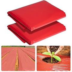 2Pack 3 Mil Embossed Mulch Garden Plastic Film, 4ft X 25ft 4ft X 25ft-2pcs Red