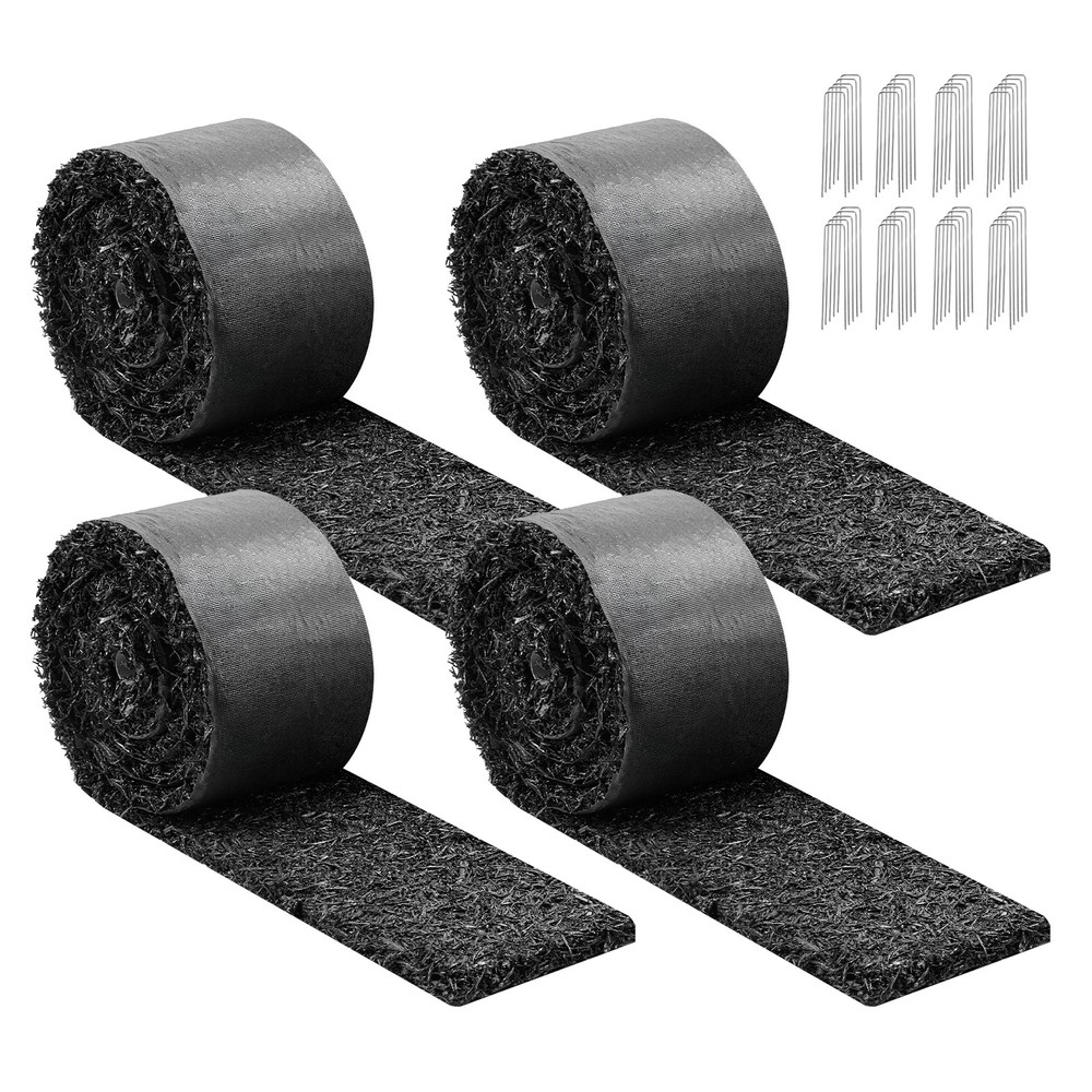 Uimoso Rubber Mulch Roll 4 Pack 120 x 4.5in for Landscaping Recycled Pathway Mat