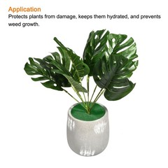 12pcs 5.4″ Mulch Ring Round Nonwoven Mat Tree Cover Garden Plant Obstacle, Green