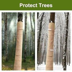 4 Rolls Burlap Tree Protector Wraps, 4.7″ x16.4′ Winter-Proof Tree Trunk