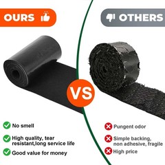 4Pcs Pack Felt Mulch Roll for Landscaping 120″ x 5.9″ Fabric 4Pcs, Black
