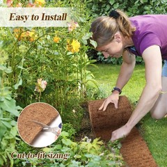 Natural Mulch for Landscaping 120″ X 6.3″, Coconut Fiber x brown