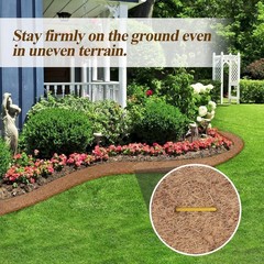 Natural Coconut Fiber Mulch Mat Roll 120″ x 6.3″ with Steel Stakes