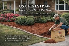 Long Needle Pine Straw Mulch 100 Sqft Coverage 1 Set Premium USA Harvested