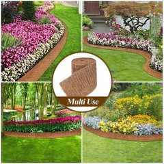 Natural Coconut Fiber Mulch Mat Roll 120″ x 6.3″ with Steel Stakes