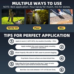 Rock Glue for Landscaping – 2 Gallon Mulch Hold with Grip Max, Strong Adhesio…