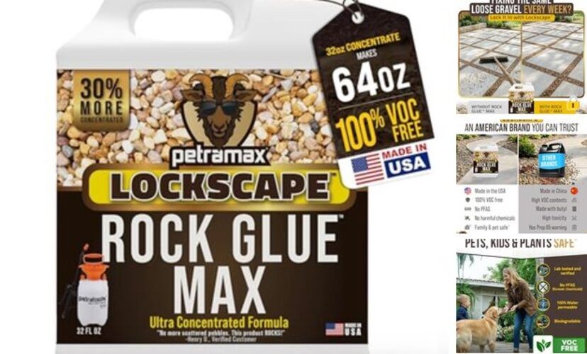 Max for Landscaping – Ground Coverage & Pet Safe Mulch Glue 32 Ounce Rock Glue