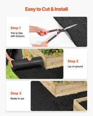 VEVOR Recycled Rubber Mulch Roll 96 x24in Landscaping Pathway Barrier Mulch Mat