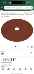 Trademark Innovations Reversible Mulch Ring Tree Protector Mat – 30″,Brown