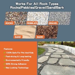 Rock Glue,99% Stronger Bond Gravel Binder for Pea Gravel, Pebble&Stone 1 Gallon