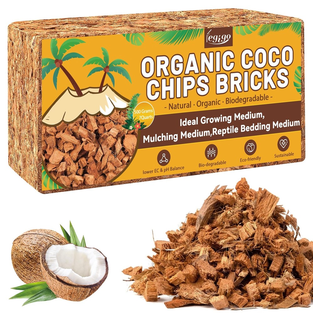 Legigo 1.1 LB Coco Coir Chips for Plants- 100% Organic Coconut 1 Pack