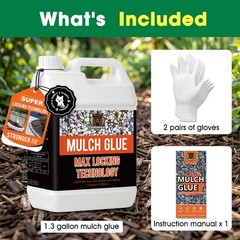 Vollence 1.3 Gallon Ready To Use Mulch Glue For Landscapingrock Glueno Dilution