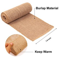 2 Rolls Burlap Tree Protector Wraps 7.8″ × 9.8′ Winter Tree Trunk Guards Protect