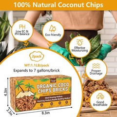 Legigo 2 Pack Coco Coir Chips for Plants- 2.2 LB 100% Organic Coconut 2