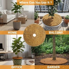 24 Inch Coconut Fiber Mulch Ring, 6 Pcs Tree Protector Mats, Coco Coir Mulch …