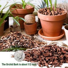 3qt Organic Orchid Potting Bark -Natural Mulch for Potted Plants, 3qt, Small