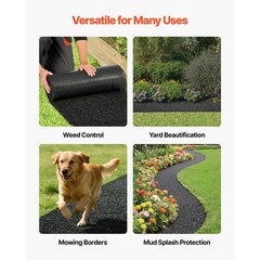 Rubber Mulch Roll for Landscaping 8ft x 22inch Rubber Mulch Mat Pathway 2 Rolls