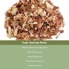 Natural Cedar Shavings Mulch / Bedding (12QT); Indoor / Outdoor Garden Pet Use